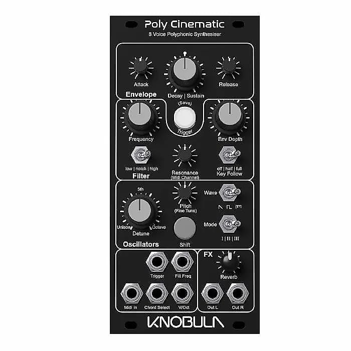Knobula Poly Cinematic 8-Voice Polyphonic Synthesizer Eurorack Module image 2