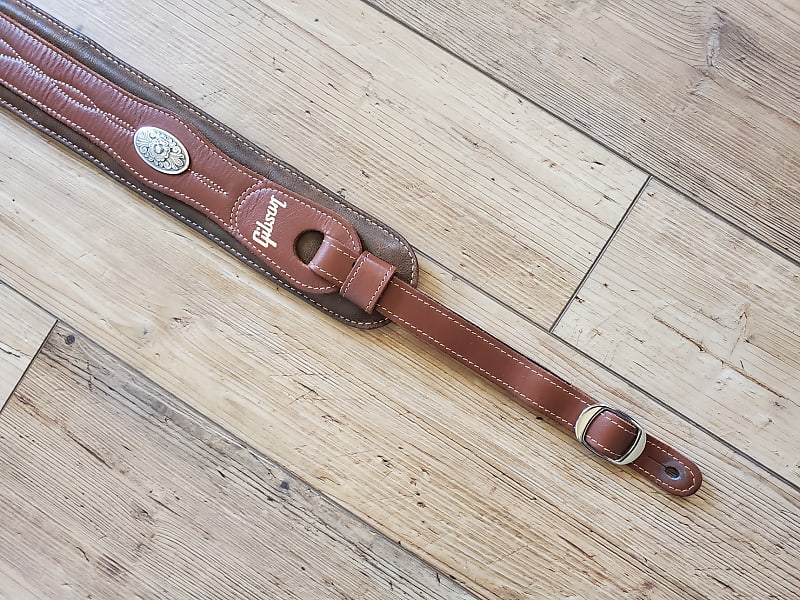 Gibson Austin Leather Guitar Strap || Western Style Brown | Reverb