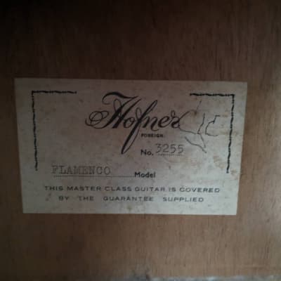 Hofner Flamenco Classic Guitar - No. 3255 - Rare/Vintage - 1958 image 4