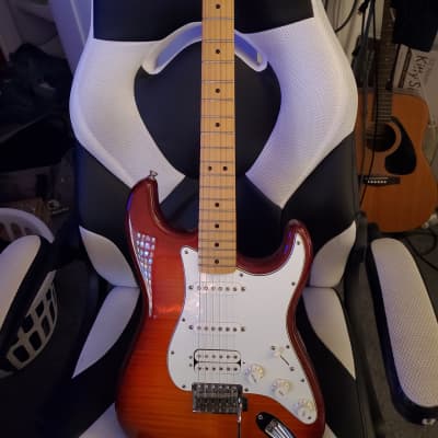 Fender Stratocaster HSS Orange Sunburst w/ Locking Tuners image 1