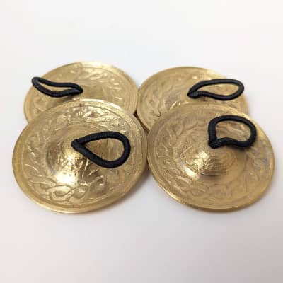 4 Pcs/2 Pairs Professional Belly Dancing Brass Finger Zills, Finger Cymbals Original from Turkey-Medium- 5cm image 3