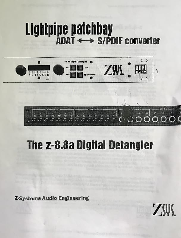 Z-Systems Z-8.8a Lightpipe Patchbay ADAt to S/PDIF Converter