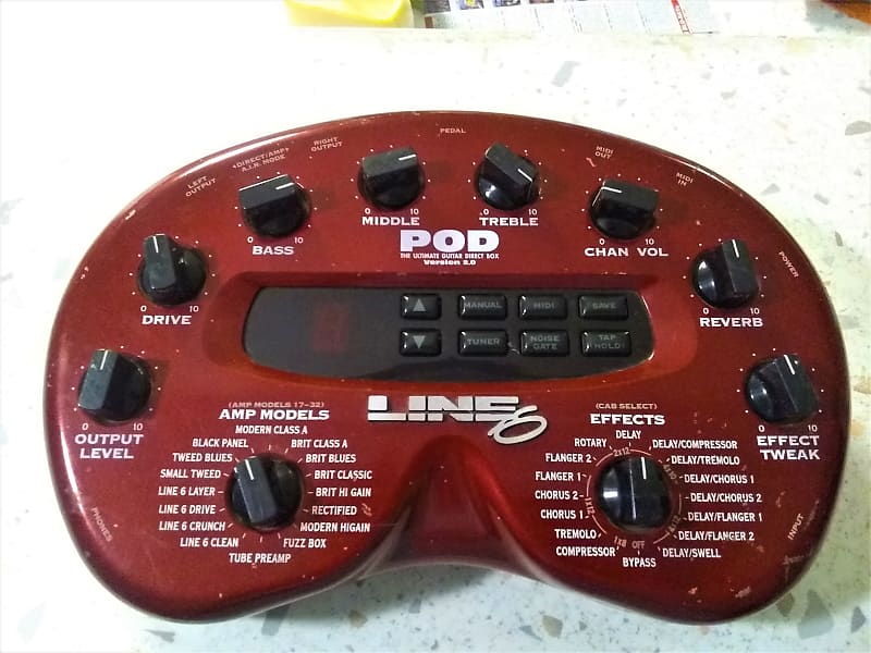 Very rare Line 6 POD 1.0 and POD 2.0 with original Line 6 AC