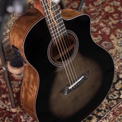 Washburn Vite S9V Bella Tono Studio Hybrid Acoustic Guitar (Gloss Charcoal Burst) image 8