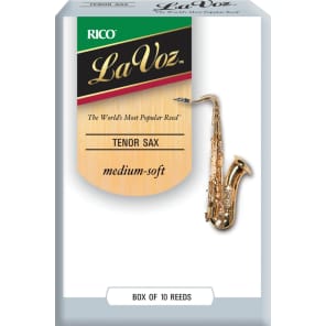 Rico RKC10MS La Voz Tenor Saxophone Reeds - Strength Medium-Soft (10-Pack)