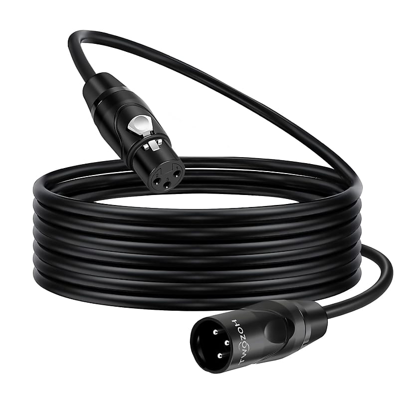 EBXYA XLR Cable 50ft 2 Packs - Premium Balanced Microphone Cable with 3-Pin XLR male to Female Mic Speaker Cable, Black