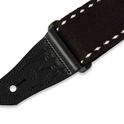 Levy's Black and White Country Western Series 2 inch Guitar Strap MSSC80-BLK image 3