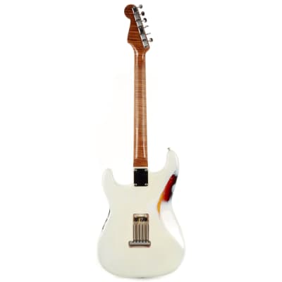 Used Guthrie Custom Strat-Style Electric Guitar White Over Sunburst imagen 5