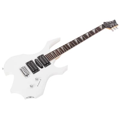Glarry 36inch Burning Fire Style Electric Guitar White w/ 20W Amplifier image 2