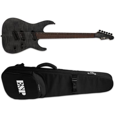 ESP LTD M-1000 Multi-Scale FM See Thru Black Satin Electric Guitar + ESP Gig Bag M1000 MS for sale