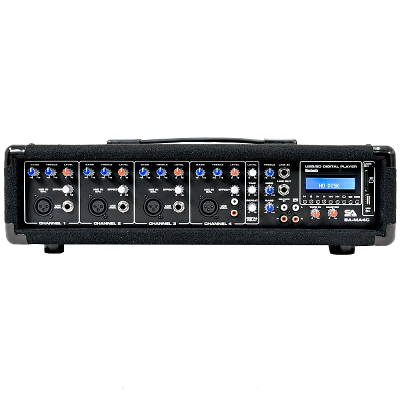 Seismic Audio 400W Powered PA Head Audio 8-Channel Mixer with Bluetooth  Remote and Effects 