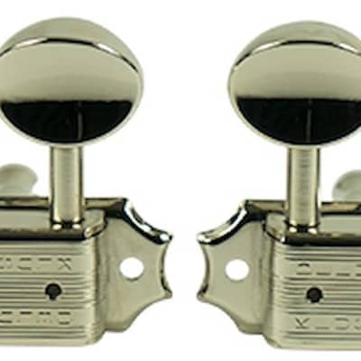 Kluson Locking Tuners 3 Per Side Nickel Double Ring Buttons Kluson