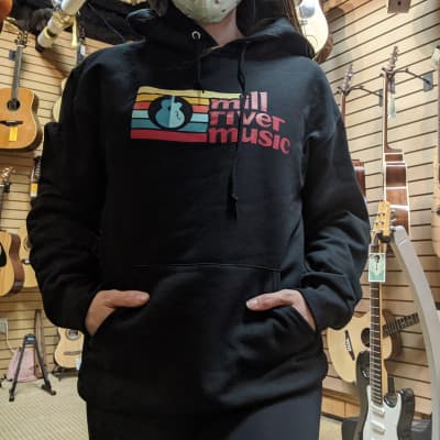 Mill River Music Pullover Hoodie 1st Edition Main Logo Unisex Black Small image 2