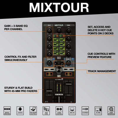 Reloop Mixtour All-In-One Controller-Audio Interface + Headphones + Cable image 4