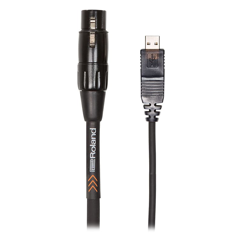 Roland Black Series XLR Female to USB Type-A Cable 10ft image 1