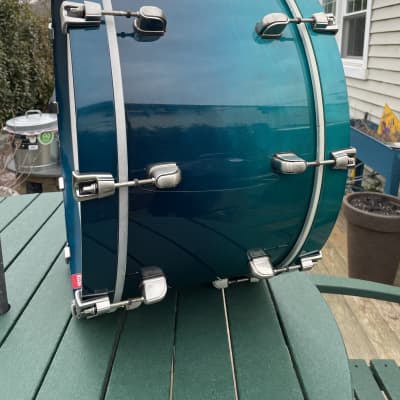 Tama Starclassic Maple  12”x 24” Bass drum 2005 approximately  Marine Blue Fade image 6