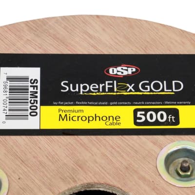 OSP SuperFlex GOLD 500' ft Bulk Spool Premium XLR Microphone Mic Cable 22 Gauge SFM-500 image 2