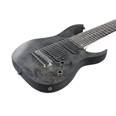 Ibanez Axe Design Lab RG9PB 9-string Guitar w/ Fishman Fluence Pickups - Transparent Gray Flat image 5