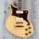 D'Angelico Deluxe Bedford Solidbody Electric Guitar, Hard Case - Natural Swamp Ash with P-90s