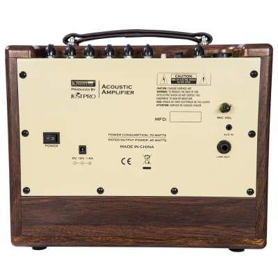 Kinsman KAA45 Battery Powered Acoustic Guitar Amplifier with Bluetooth, 45 Watts image 3