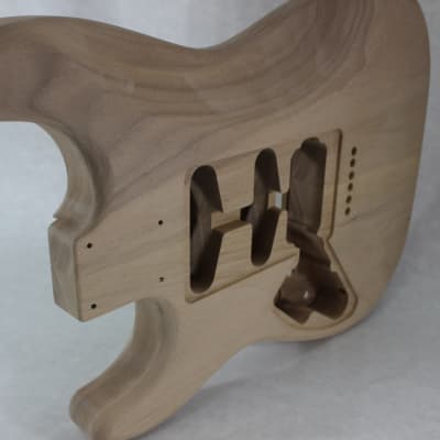 Unfinished Walnut HSS Hardtail guitar body - fits Fender Strat Stratocaster necks J840 image 8