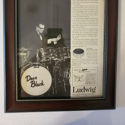 1959 Ludwig Drums Promotional Ad Framed Dave Black Original