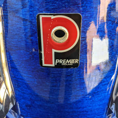 1990s Premier England 9 x 10" Sapphire Blue Lacquer Finish Tom - Looks And Sounds Great! image 2