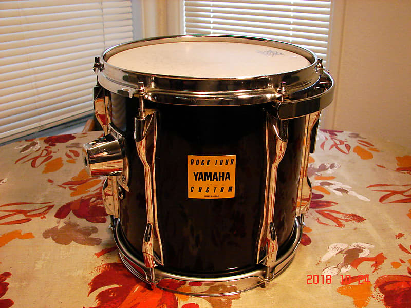 Vintage Yamaha Rock Tour Custom 10x10 Tom Tom Drum 1990's Gloss Black  Excellent