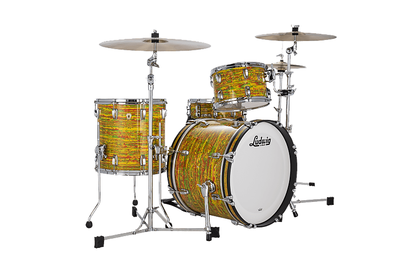 Ludwig Classic Maple Citrus Mod Downbeat Kit 14x20_8x12_14x14 Drums Made in USA Authorized Dealer image 1