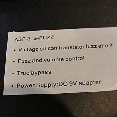 Tom's Line Engineering ASF-3 S-Fuzz Vintage Silicon Fuzz Guitar Effects Pedal image 9