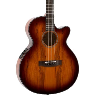 Mitchell MX430 Spalted Maple Acoustic-Electric Guitar Whiskey Burst for sale