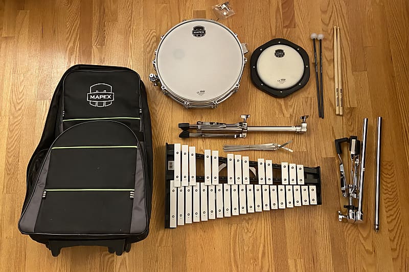 Mapex Backpack 14"x3.5" Snare Drum/Bell Percussion Kit, Reverb