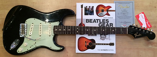 Fender Custom Shop Beatle Spec Lennon Black 1964 Relic Stratocaster 2016 Black w Black Headstock