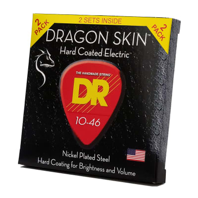 DR Strings Dragon Skin Clear Coated Electric Guitar Strings: Medium 10-46 (2-Pack) image 5