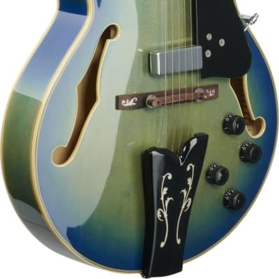 Ibanez GB10EM George Benson Signature Hollow Body Guitar, Jet Blue Burst image 2