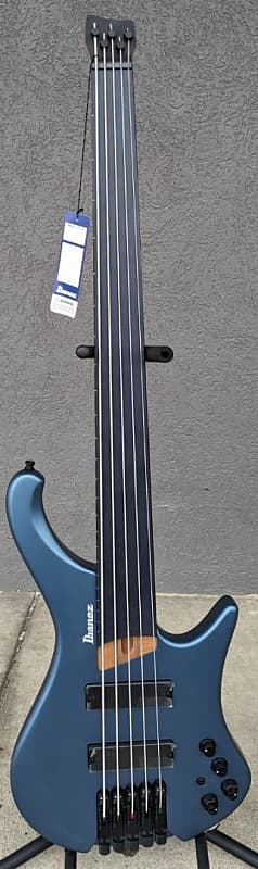 Ibanez Ehb1005faom Headless Fretless 5 String Bass Arctic Reverb