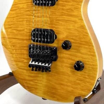 EVH Wolfgang Standard QM Baked Maple Fretboard Trans Amber Serial#:ICE2204044 image 4