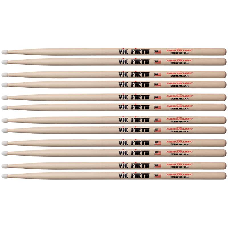 6 Pairs Vic Firth X5A Nylon Tip American Classic Extreme 5A Drumsticks image 1