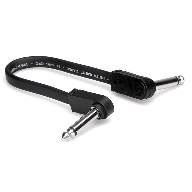 Hosa CFP-112 Right-Angle Flat Guitar Pedalboard Patch Cable - 12" image 1