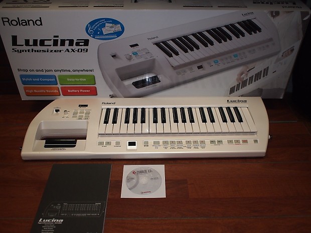 Roland Lucina AX-09 Pearl White Keytar Synthesizer Keyboard SALE