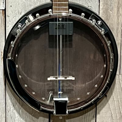 Super Dean Backwoods 2  5 String Banjo Acoustic-Electric 5-String Gloss Natural Includes HSC & Pro Setup for sale