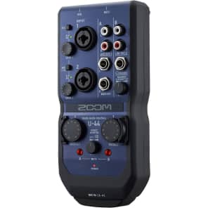 Zoom U-44 Handy Audio Interface, 4-Channel Portable USB Audio Interface, 2 XLR/TRS Combo Inputs, MIDI I/O, RCA Outputs, Compatible with Zoom Capsules image 2