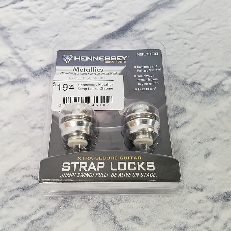Hennessey Metallics Strap Locks Chrome Reverb