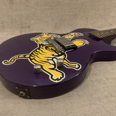 2004 Epiphone Collegiate Les Paul Junior LSU Louisiana State University Tiger Guitar Purple & Yellow Officially Licensed + Original Gig Bag image 8