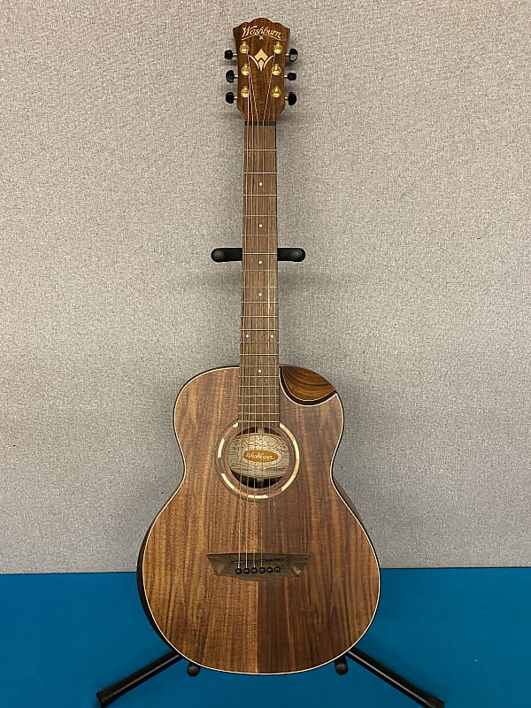 Washburn GMini 55 Koa Mini Grand Auditorium Acoustic Guitar Reverb