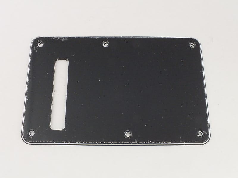 Stratocaster Trem Back Plate Cover Black BWB 3 Ply fits | Reverb UK