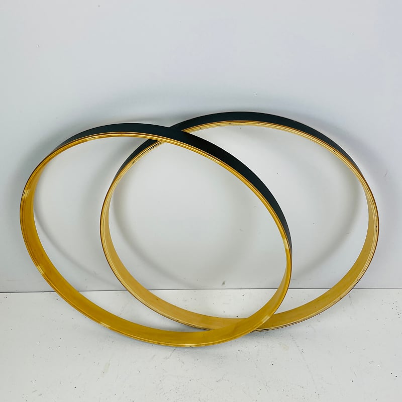 22" Wooden Bass Drum Hoops Matte Black Mapex Rims 1806 Reverb