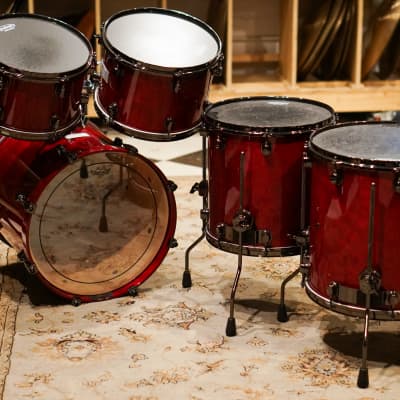 Mapex 12/13/14/16/18" Orion Series Drum Set - Transparent Cherry Red - Ralph Peterson image 2