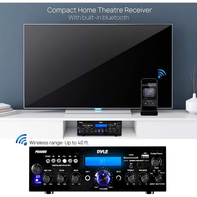 Pyle PDA6BU - Compact Bluetooth Stereo Amplifier Receiver System and CD Player image 2