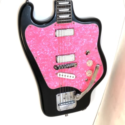 Tonika modified experimental noise guitar USSR russian made The Cat Barf Bandito 1980s Black and pink image 2